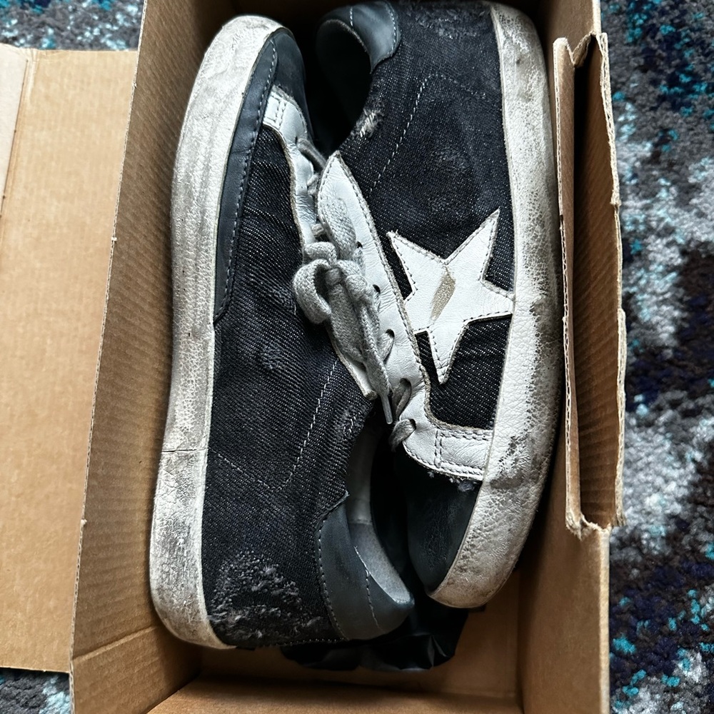 Golden Goose Black and White Low-Top Sneakers